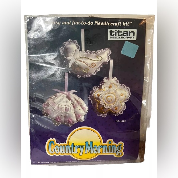 NOS Titan Needlecraft Kit 3 Potpourri/Sachet/Ornaments Farmhouse Cottagecore - Picture 1 of 6